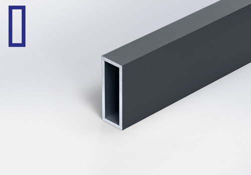 Alu-Rechteckrohre anthrazit beschichtet in Feinstruktur (matt-anthrazit) in RAL 7021 oder 7016 - maßgefertigt und preiswert online von Aluminiumexperte.de!