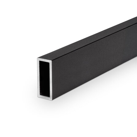 Alu Rechteckrohr schwarz - 40 x 30 x 3 mm - Aluminium 6060 T6 - pulverbeschichtet in RAL 9004 oder 9005