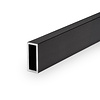 Alu Rechteckrohr schwarz - 25 x 15 x 2 mm - Aluminium 6060 T6 - pulverbeschichtet in RAL 9004 oder 9005