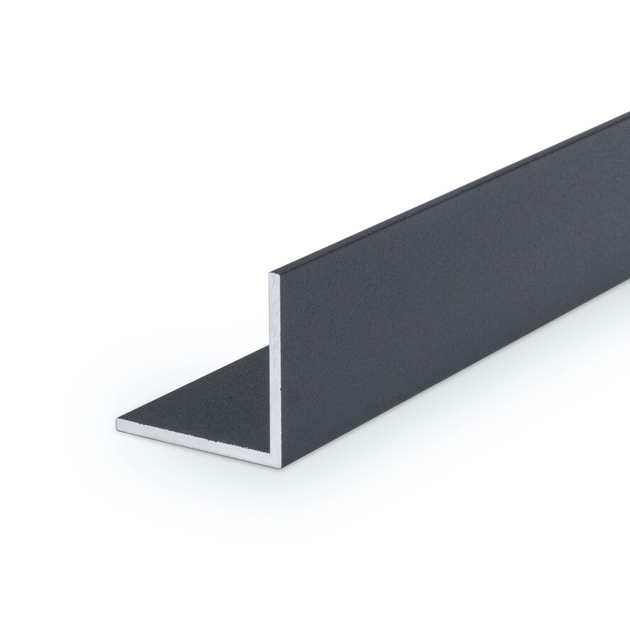 Alu winkelprofil anthrazit - 40 x 40 x 2 mm - Aluminium 6060 T6 - pulverbeschichtet in RAL 7016 oder 7021 - Eckleiste / Winkelleiste (für Kantenschutz / Abschluss / Abdeckung)