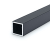 Alu Vierkantrohr anthrazit - 25 x 25 x 2 mm - Aluminium 6060 T6 - pulverbeschichtet in RAL 7016 oder 7021