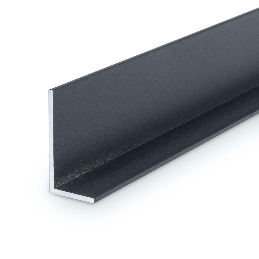 Alu L-Profil anthrazit - 40 x 25 x 2 mm - Aluminium 6060 T6 - pulverbeschichtet in RAL 7016 oder 7021 - Alu-L-Profilleiste für Eck- und Kantenschutz (Abschluss / Abdeckung)