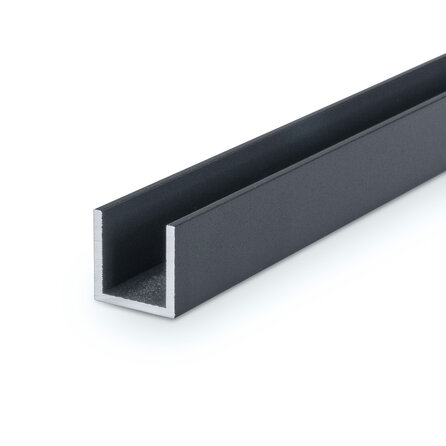 Alu U-Profil anthrazit - 30 x 30 x 30 x 2 mm - Aluminium 6060 T6 - pulverbeschichtet in RAL 7016 oder 7021 - Alu-U-Profilleiste für Kantenschutz (Abschlussleiste / Abdeckprofil)