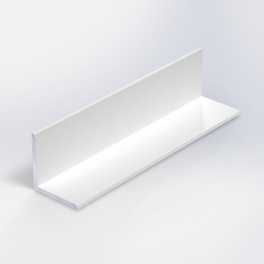 Alu winkelprofil weiß - 40 x 40 x 2 mm - Aluminium 6060 T6 - pulverbeschichtet in RAL 9001, 9010 oder 9016 - Eckleiste / Winkelleiste (für Kantenschutz / Abschluss / Abdeckung)