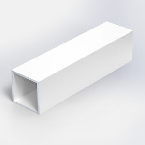 Alu Vierkantrohr weiß - 25 x 25 x 2 mm