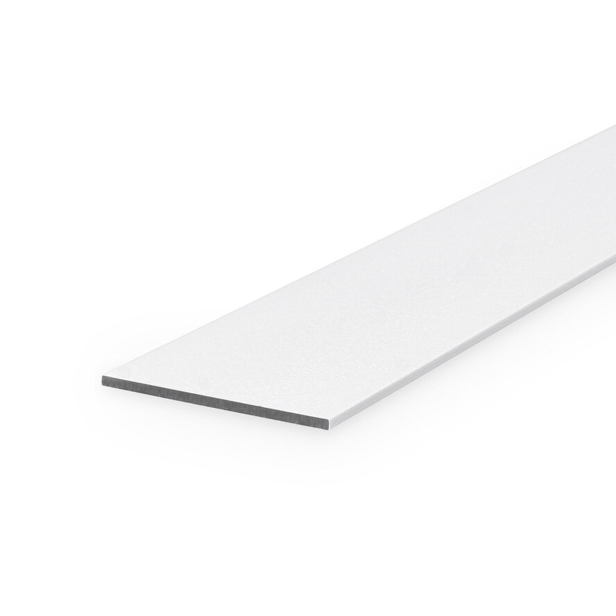 Alu Flachstange weiß - 25 x 2 mm (massiv) - Aluminium 6060 T6 - pulverbeschichtet in RAL 9001, 9010 oder 9016 - Alu-Leiste / Flachprofil als Abdeck- und Abschlussleiste Alu Flachstange weiß - 25 x 2 mm (massiv) - Aluminium 6060 T6 - pulverbeschichtet in RAL 9001, 9010 oder 9016 - Alu-Leiste / Flachprofil als Abdeck- und Abschlussleiste