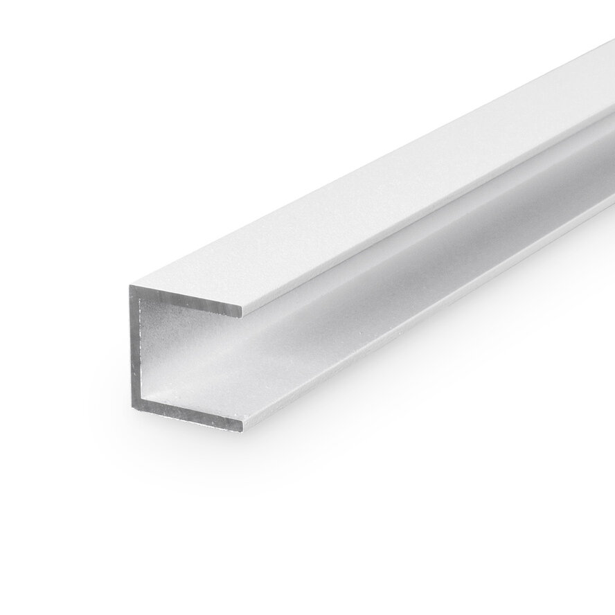 Alu U-Profil weiß - 30 x 20 x 30 x 2 mm - Aluminium 6060 T6 - pulverbeschichtet in RAL 9001, 9010 oder 9016 - Alu-U-Profilleiste für Kantenschutz (Abschlussprofil)