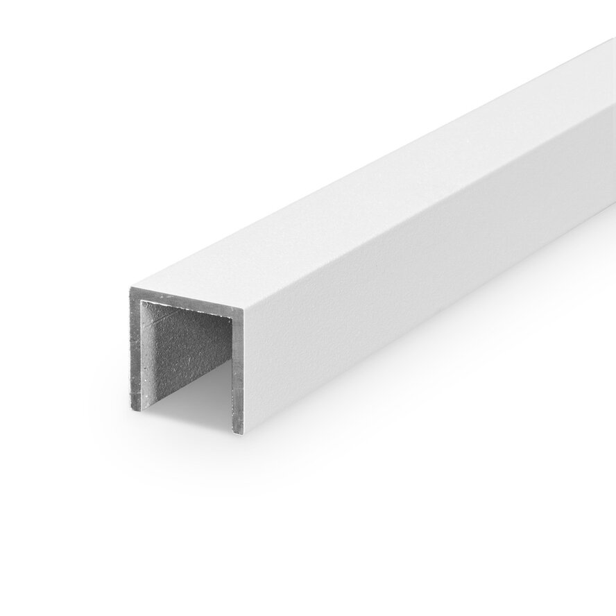 Alu U-Profil weiß - 22 x 22 x 22 x 2 mm - Aluminium 6060 T6 - pulverbeschichtet in RAL 9001, 9010 oder 9016 - Alu-U-Profilleiste für Kantenschutz (Abschlussprofil)