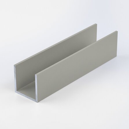 Alu U-Profil grau - 25 x 25 x 25 x 2 mm - Aluminium 6060 T6 - pulverbeschichtet in RAL 7030, 7044, 1019 oder 9002 - Alu-U-Profilleiste für Kantenschutz (Abschlussprofil)
