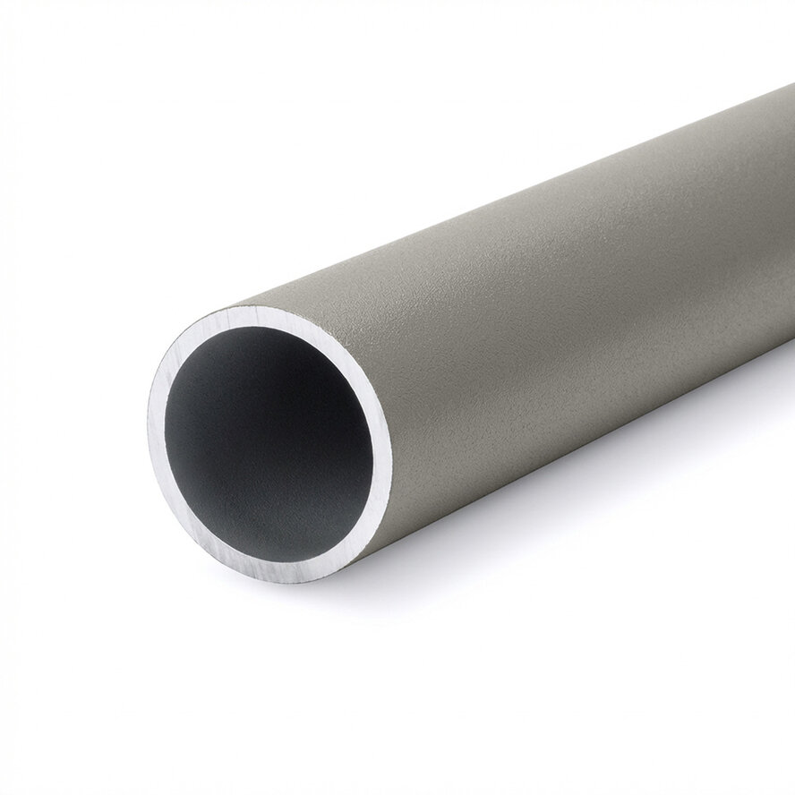Alurohr grau - Ø 45 x 2,5 mm - Rundrohr aus Aluminium 6060 T6 - pulverbeschichtet in RAL 7030, 7044, 1019 oder 9002