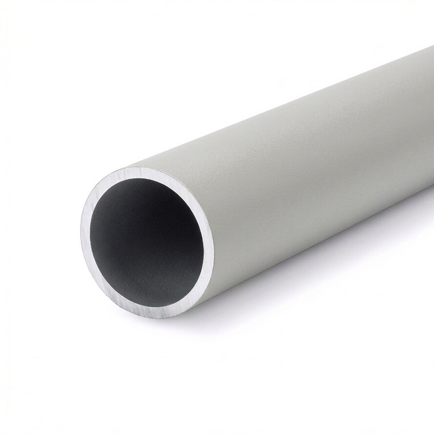Alurohr grau - Ø 45 x 2,5 mm - Rundrohr aus Aluminium 6060 T6 - pulverbeschichtet in RAL 7030, 7044, 1019 oder 9002