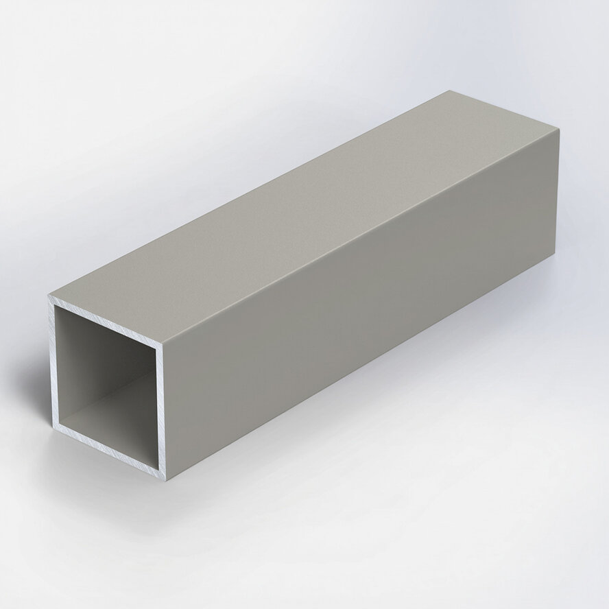 Alu Vierkantrohr grau - 15 x 15 x 2 mm - Aluminium 6060 T6 - pulverbeschichtet in RAL 7030, 7044, 1019 oder 9002 Alu Vierkantrohr grau - 15 x 15 x 2 mm - Aluminium 6060 T6 - pulverbeschichtet in RAL 7030, 7044, 1019 oder 9002