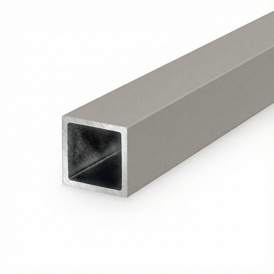 Alu Vierkantrohr grau - 30 x 30 x 3 mm - Aluminium 6060 T6 - pulverbeschichtet in RAL 7030, 7044, 1019 oder 9002 Alu Vierkantrohr grau - 30 x 30 x 3 mm - Aluminium 6060 T6 - pulverbeschichtet in RAL 7030, 7044, 1019 oder 9002