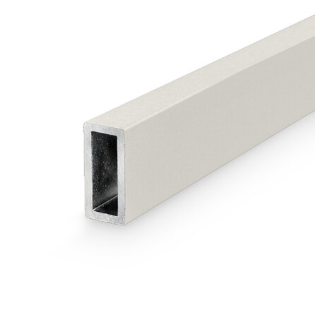 Alu Rechteckrohr grau - 20 x 15 x 2 mm mm - Aluminium 6060 T6 - pulverbeschichtet in RAL 7030, 7044, 1019 oder 9002