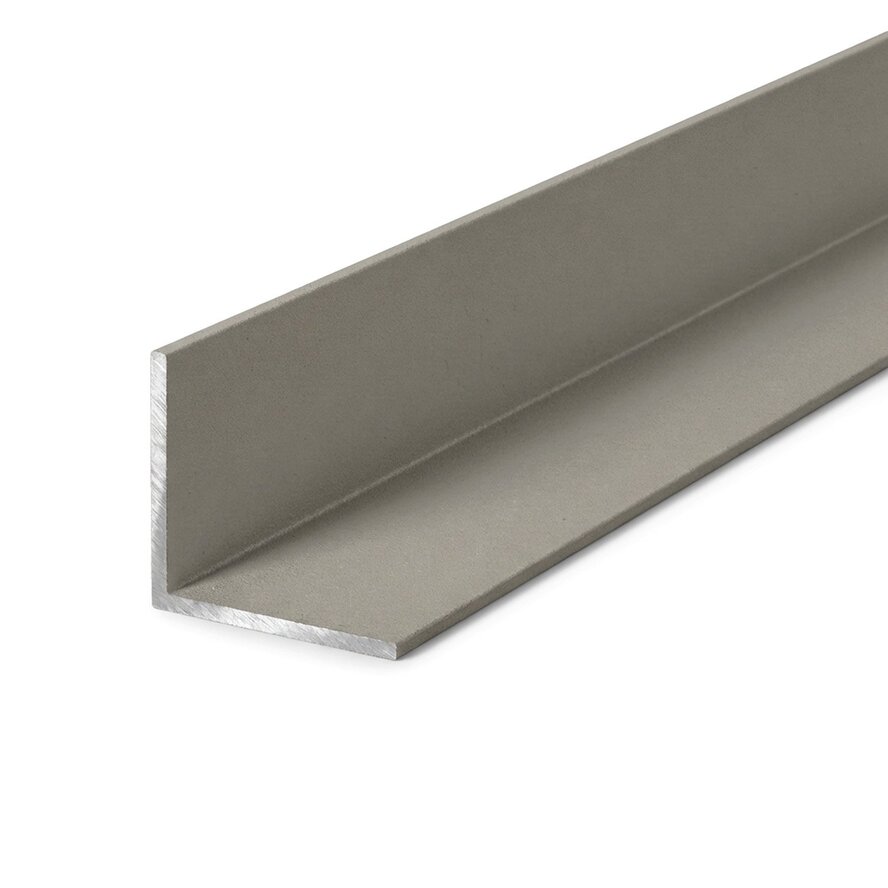 Alu Winkelprofil grau - 20 x 20 x 2 mm - Aluminium 6060 T6 - pulverbeschichtet in RAL 7030, 7044, 1019 oder 9002 - Eckleiste / Winkelleiste (für Kantenschutz / Abschluss / Abdeckung)