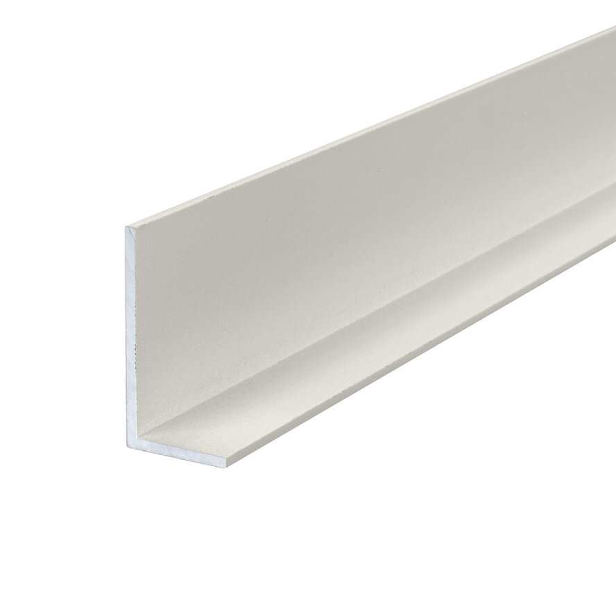 Alu L-Profil grau - 30 x 20 x 2 mm - Aluminium 6060 T6 - pulverbeschichtet in RAL 7030, 7044, 1019 oder 9002 - Alu-L-Profilleiste für Eck- und Kantenschutz (Abschluss / Abdeckung)