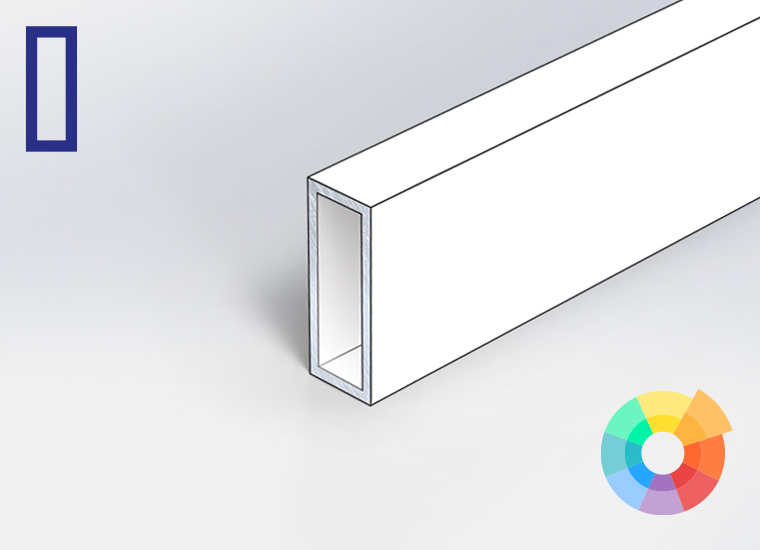 Aluminium Vierkantrohr Quadrat-Rohr Glänzend Anthrazit RAL 7016 Pulverbeschicht
