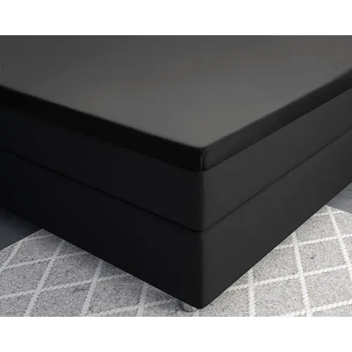 Primaviera DeLuxe Hoeslaken Topper Satijn Zwart