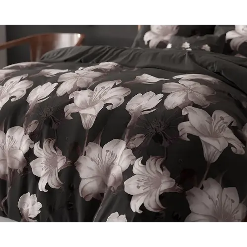 Sleeptime Dekbedovertrek Dark Flower Zwart Sleeptime Dekbedovertrek Dark Flower Zwart