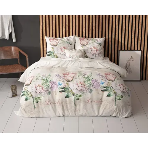 Sleeptime Dekbedovertrek Lovely Flower Beige Sleeptime Dekbedovertrek Lovely Flower Beige