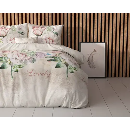 Sleeptime Dekbedovertrek Lovely Flower Beige Sleeptime Dekbedovertrek Lovely Flower Beige