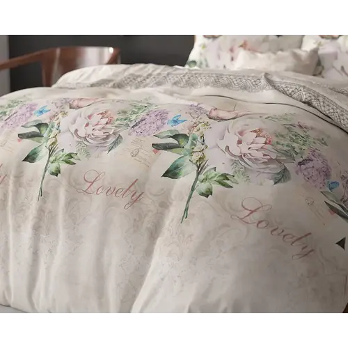 Sleeptime Dekbedovertrek Lovely Flower Beige Sleeptime Dekbedovertrek Lovely Flower Beige