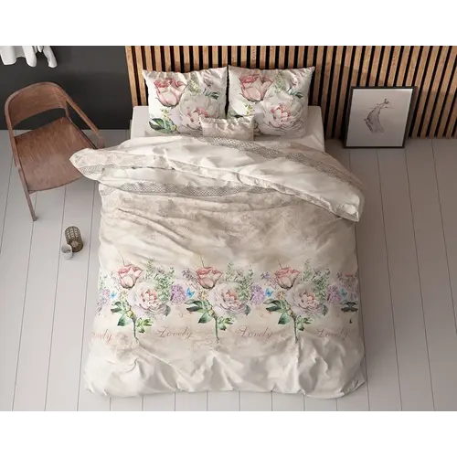 Sleeptime Dekbedovertrek Lovely Flower Beige Sleeptime Dekbedovertrek Lovely Flower Beige