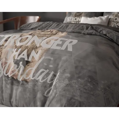 Sleeptime Dekbedovertrek Stronger Grijs Sleeptime Dekbedovertrek Stronger Grijs