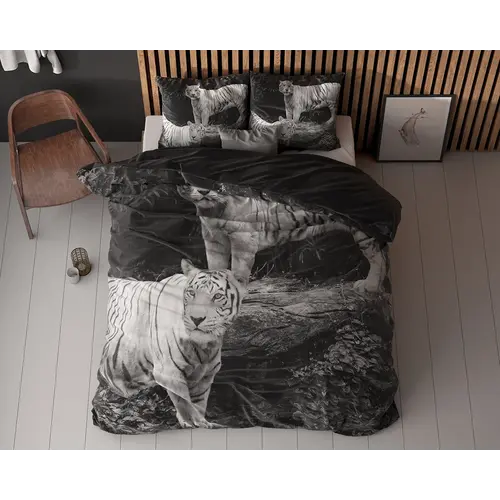 Sleeptime Dekbedovertrek Tigers Grijs Sleeptime Dekbedovertrek Tigers Grijs