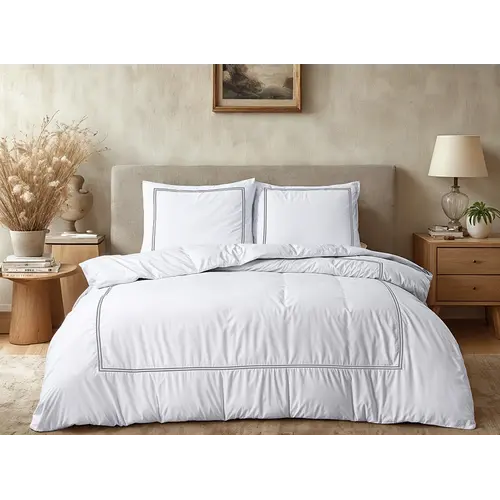 Primaviera DeLuxe Dekbedovertrek Brata Wit Grijs Primaviera DeLuxe Dekbedovertrek Brata Wit Grijs