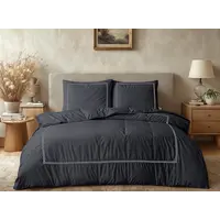 Dekbedovertrek Brata Zwart Grijs