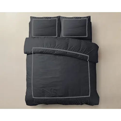 Primaviera DeLuxe Dekbedovertrek Brata Zwart Grijs Primaviera DeLuxe Dekbedovertrek Brata Zwart Grijs