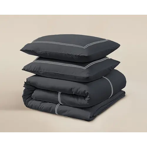 Primaviera DeLuxe Dekbedovertrek Brata Zwart Grijs Primaviera DeLuxe Dekbedovertrek Brata Zwart Grijs