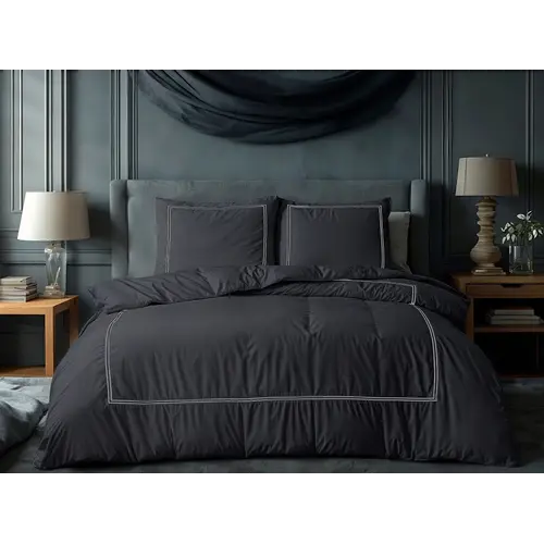 Primaviera DeLuxe Dekbedovertrek Brata Zwart Grijs Primaviera DeLuxe Dekbedovertrek Brata Zwart Grijs