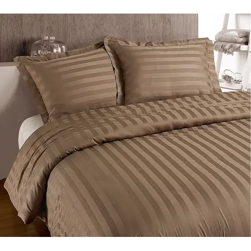 Primaviera DeLuxe Dekbedovertrek Hotel Streep Taupe Primaviera DeLuxe Dekbedovertrek Hotel Streep Taupe