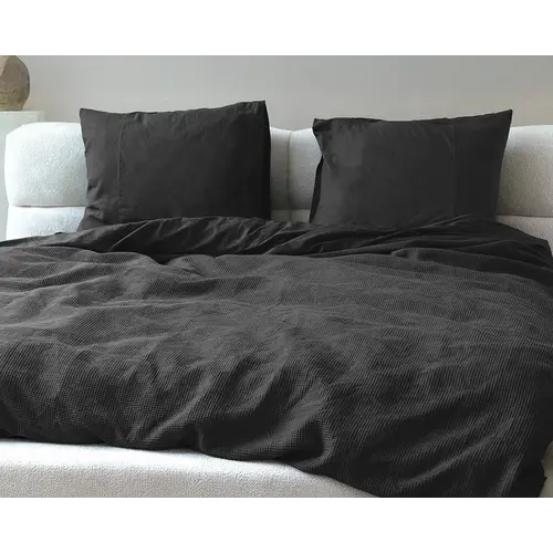 Primaviera DeLuxe Dekbedovertrek Waffle Antraciet Primaviera DeLuxe Dekbedovertrek Waffle Antraciet
