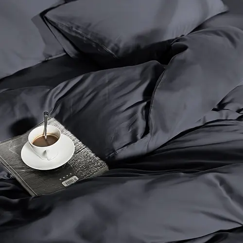 Primaviera DeLuxe Dekbedovertrek Uni Bamboe Antraciet Primaviera DeLuxe Dekbedovertrek Uni Bamboe Antraciet