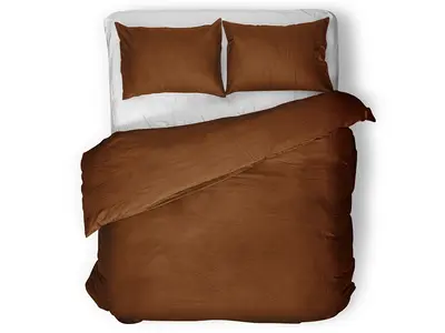 Primaviera DeLuxe Dekbedovertrek Uni Egyptisch Katoen Bruin Primaviera DeLuxe Dekbedovertrek Uni Egyptisch Katoen Bruin