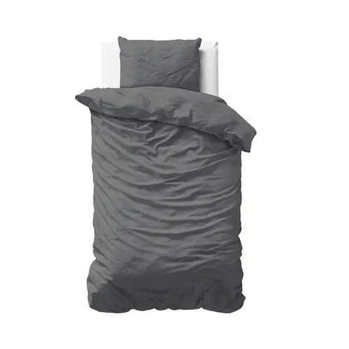 Primaviera DeLuxe Dekbedovertrek Uni Satijn Antraciet Primaviera DeLuxe Dekbedovertrek Uni Satijn Antraciet