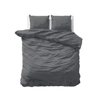 Dekbedovertrek Uni Satijn Antraciet