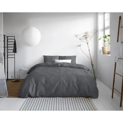 Primaviera DeLuxe Dekbedovertrek Uni Satijn Antraciet Primaviera DeLuxe Dekbedovertrek Uni Satijn Antraciet