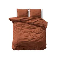 Dekbedovertrek Uni Satijn Bruin