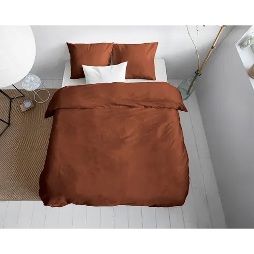 Primaviera DeLuxe Dekbedovertrek Uni Satijn Bruin Primaviera DeLuxe Dekbedovertrek Uni Satijn Bruin