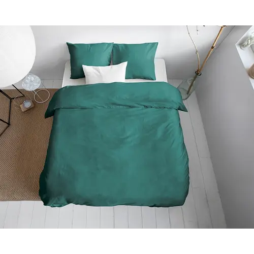 Primaviera DeLuxe Dekbedovertrek Uni Satijn Groen Primaviera DeLuxe Dekbedovertrek Uni Satijn Groen