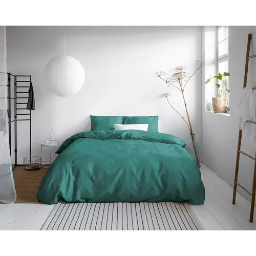 Primaviera DeLuxe Dekbedovertrek Uni Satijn Groen Primaviera DeLuxe Dekbedovertrek Uni Satijn Groen