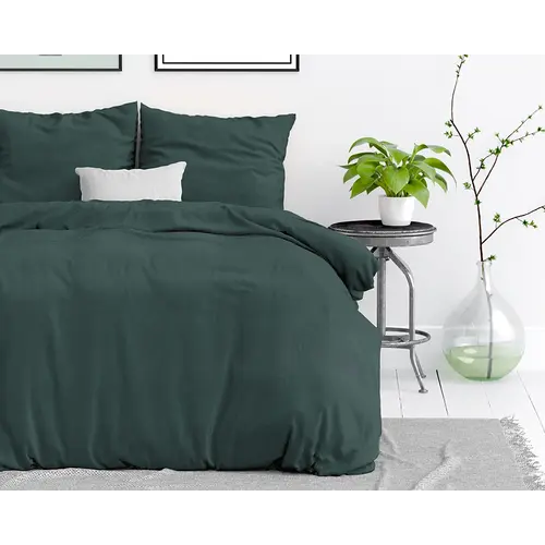 Dreamhouse Dekbedovertrek Stone Washed Donker Groen Dreamhouse Dekbedovertrek Stone Washed Donker Groen
