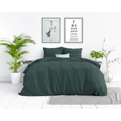 Dreamhouse Dekbedovertrek Stone Washed Donker Groen Dreamhouse Dekbedovertrek Stone Washed Donker Groen