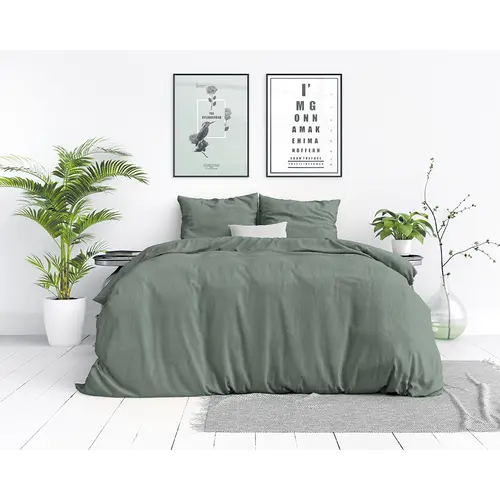 Dreamhouse Dekbedovertrek Stone Washed Groen
