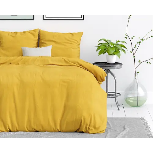 Dreamhouse Dekbedovertrek Stone Washed Geel