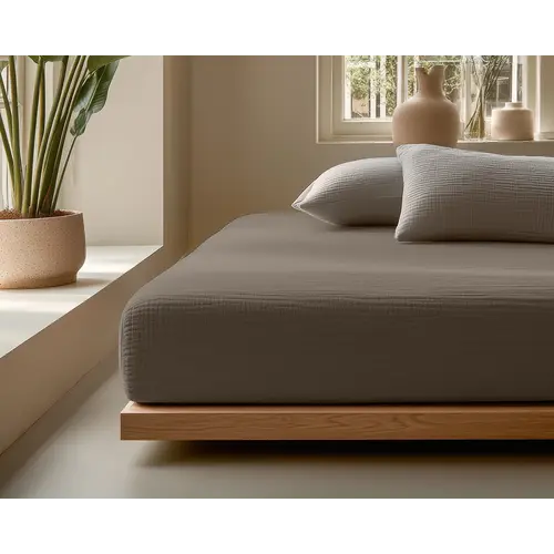 Dreamhouse Hoeslaken Mousseline Taupe